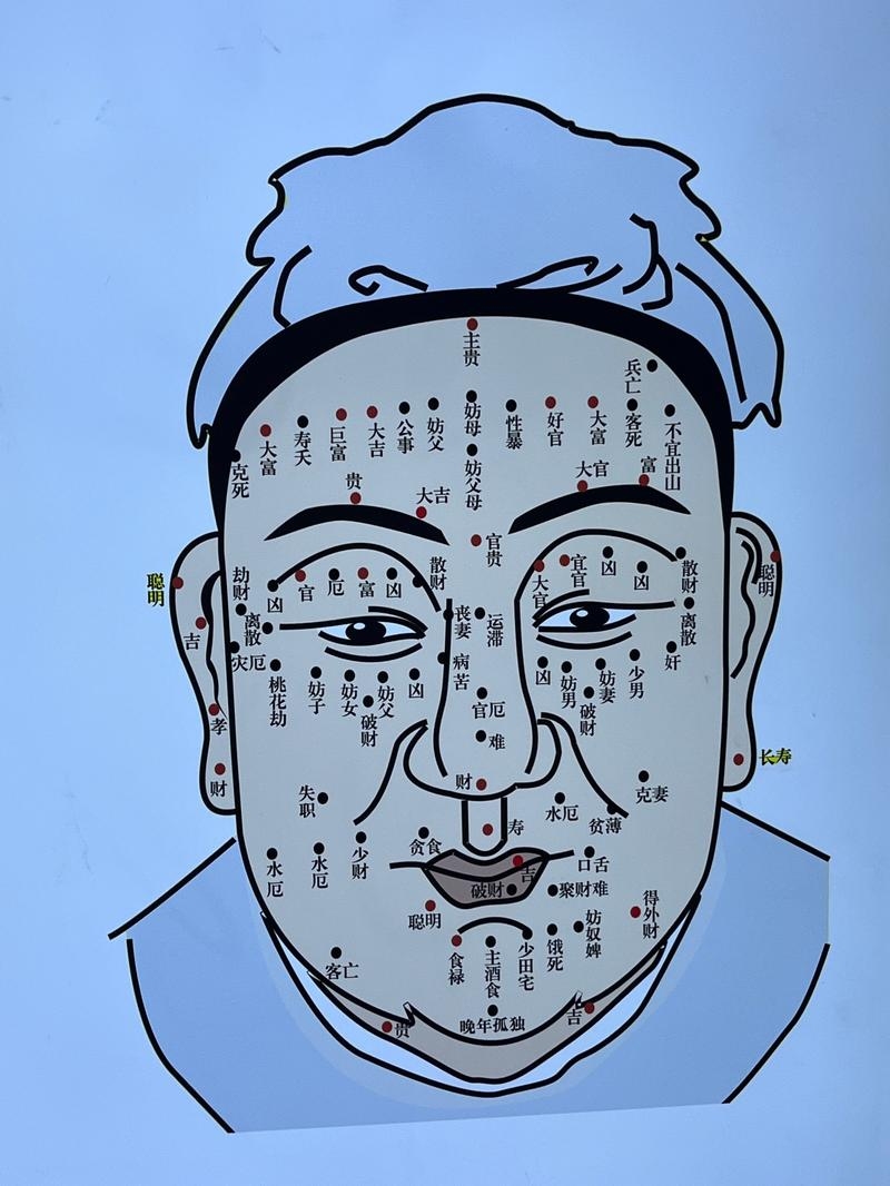 男子面部痣相图，多维解读下的精神能量守护插图