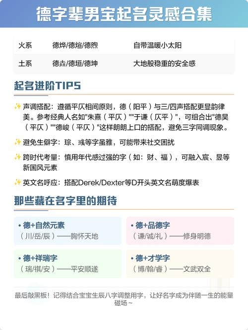 德字辈男孩名字，寓意坚定与充实的命名灵感插图
