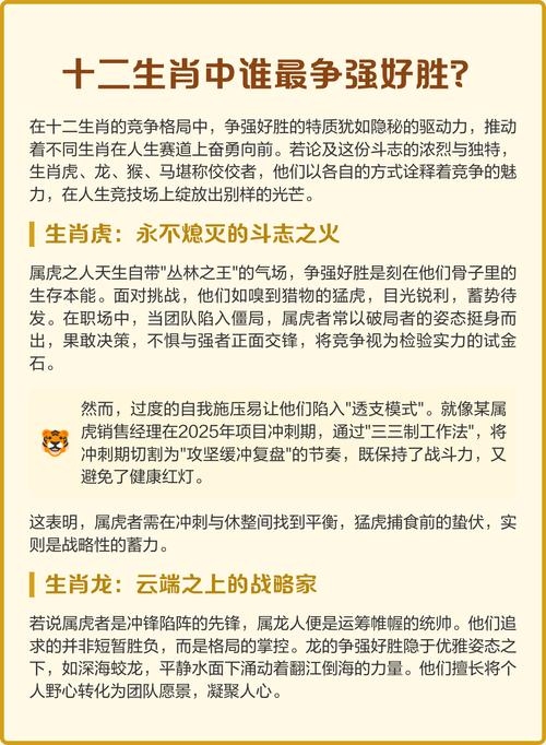 争强好胜的生肖—究竟是哪个生肖？插图