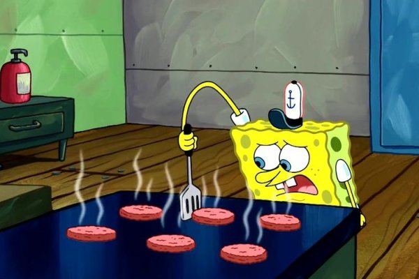 反差萌讽刺，海绵宝宝强迫症挥鸡翅女孩-新乐天