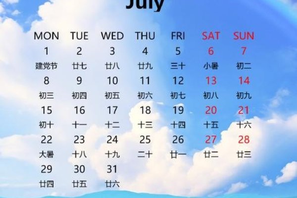 回顾2013年7月的日历，那些特殊的日子-新乐天