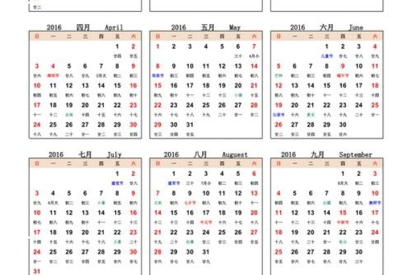 日历2016全年,回顾与展望-新乐天