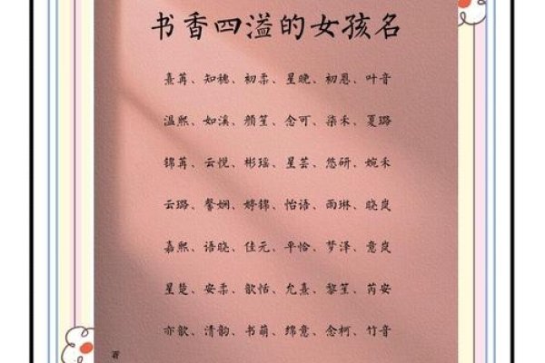 书香气质女孩名字—探寻名字背后的文化韵味-新乐天