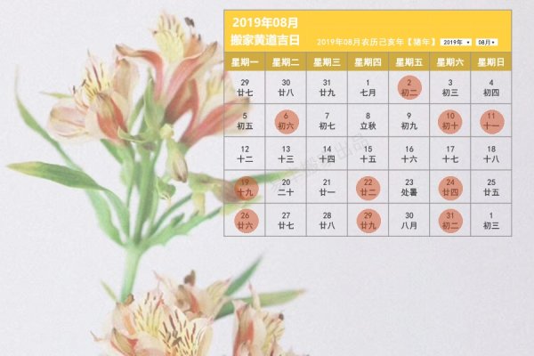 揭秘2019年8月的黄道吉日-新乐天