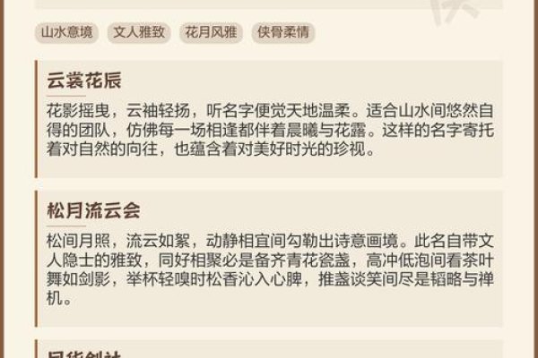 诗意浓厚的游戏帮会名字与背后故事-新乐天