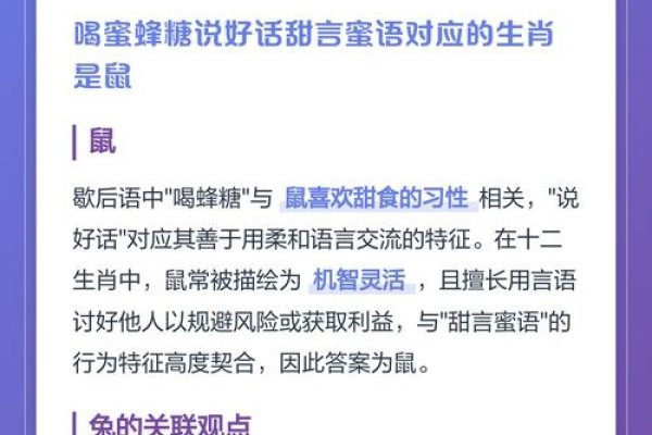 甜言蜜语指的是生肖鼠-新乐天